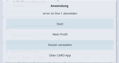 sample application menu