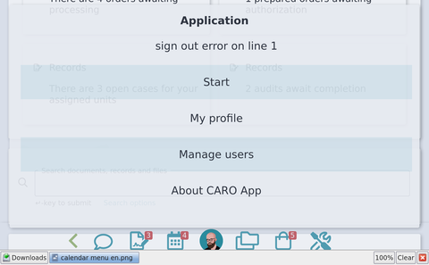 sample application menu