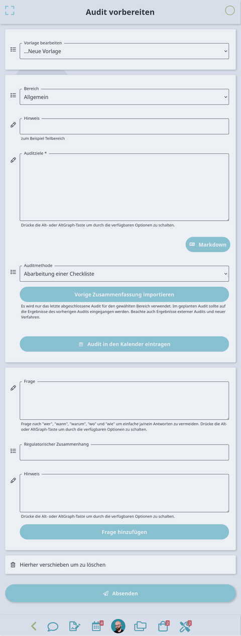 audit template screenshot