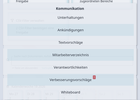 sample communication menu