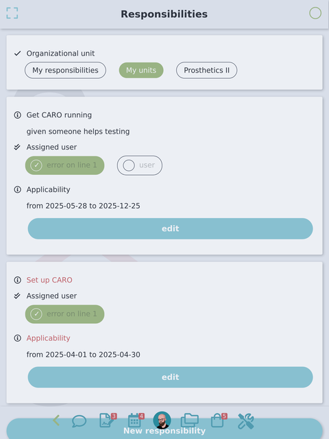 responsibilities screenshot