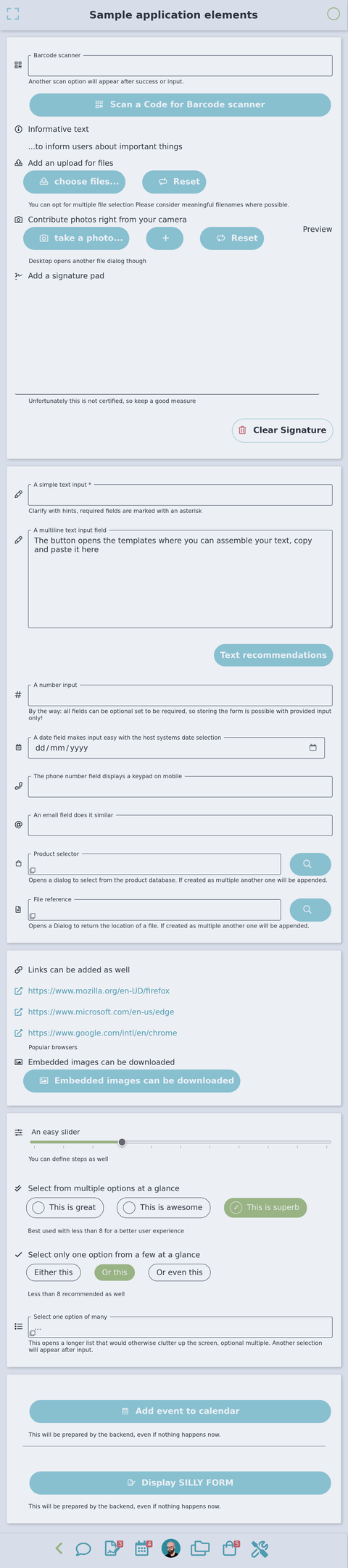 sample document elements screenshot